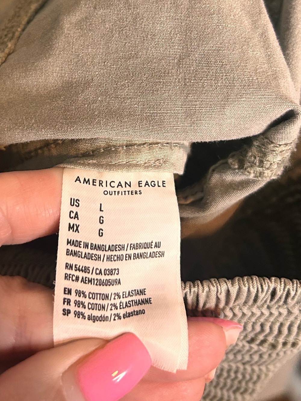 American Eagle Outfitters Women’s Large Olive Halter Utility Cargo Jumpsuit NWT - Picture 5 of 7